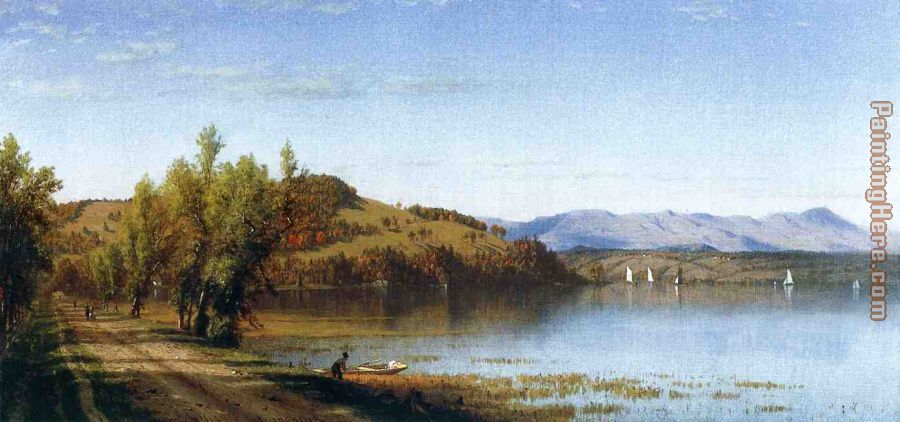 South Bay, on the Hudson, near Hudson, New York painting - Sanford Robinson Gifford South Bay, on the Hudson, near Hudson, New York art painting
